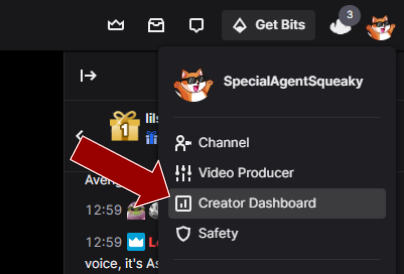 Open Creator Dashboard in Twitch