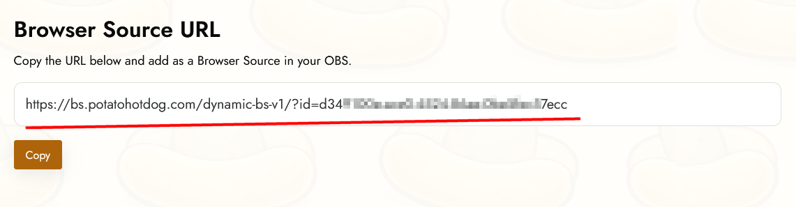 Copy the browser source URL